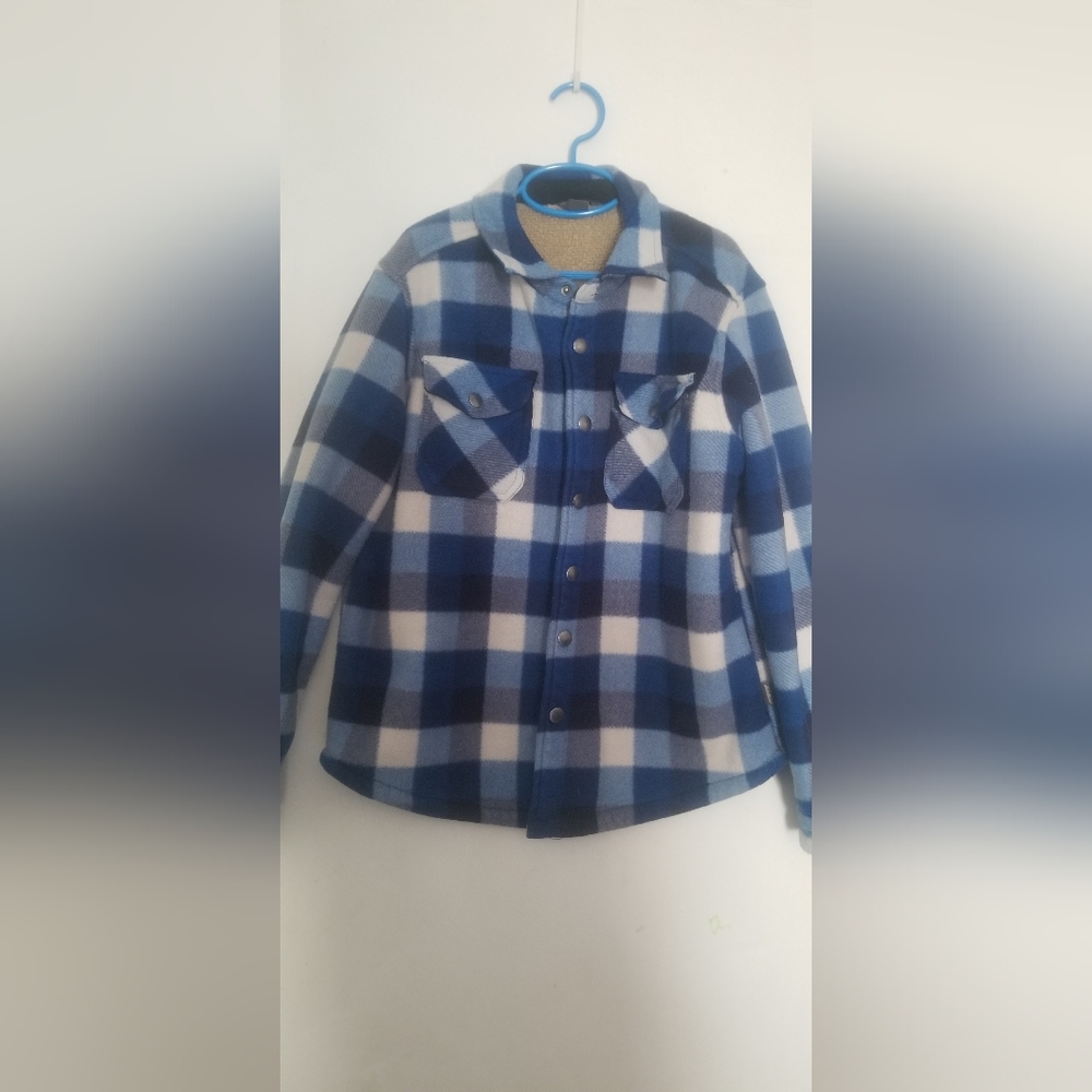 Eddie Bauer Boy's nap Button Sherpa Lined Shirt  Jacket